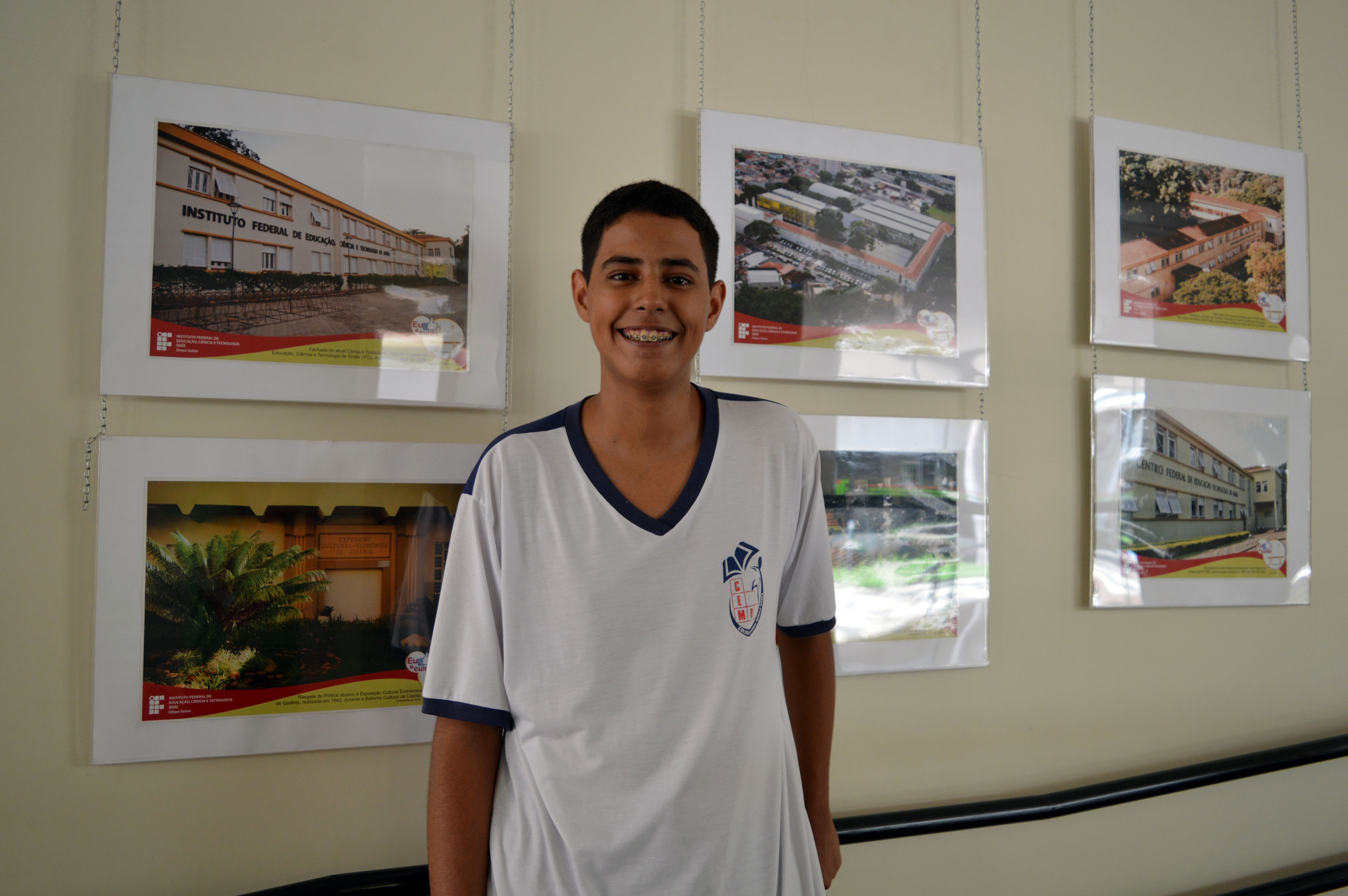 Estudante Eliseu Weverthon disse que  foi a primeira vez que conheceu uma institutição pública federal de ensino, durante a visita ao Câmpus Goiânia.